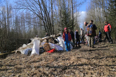 Триста больших мешков мусора собрали в лесу жители Колодищ
