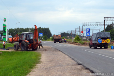 В Колодищах начались работы по текущему ремонту еще одной автодороги