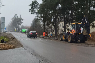 Фото: в Колодищах начали строить пешеходную дорожку по ул. Минская