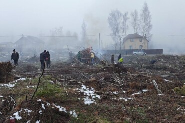 В Колодищах прошел повторный субботник на пострадавшей от урагана территории