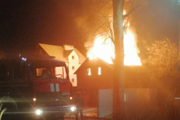 По улице Широкая в Колодищах горел частный дом
