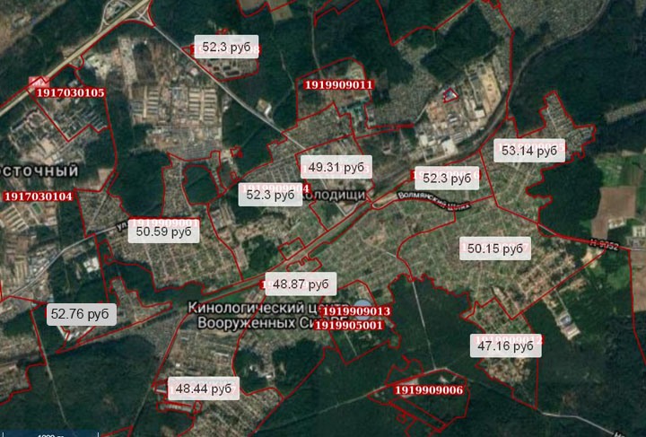 Появились данные по кадастровой стоимости земель в каждом районе аг. Колодищи