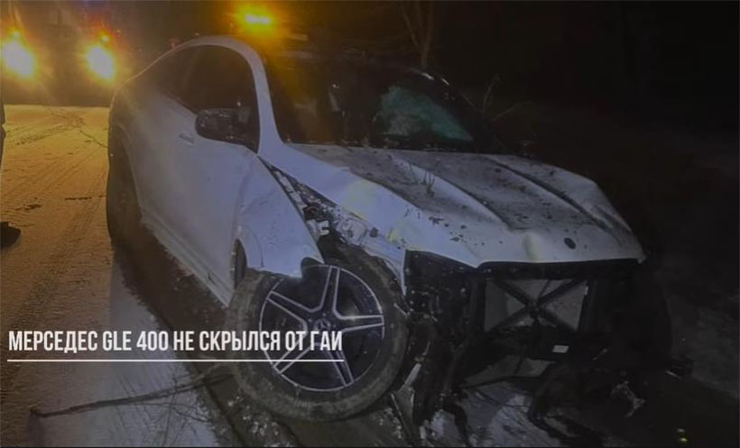 Пьяный колодищанец на люксовом Mercedes пытался скрыться от ГАИ но врезался в дерево