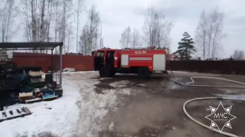 На складе магазина "Евроопт" в Колодищах случился пожар
