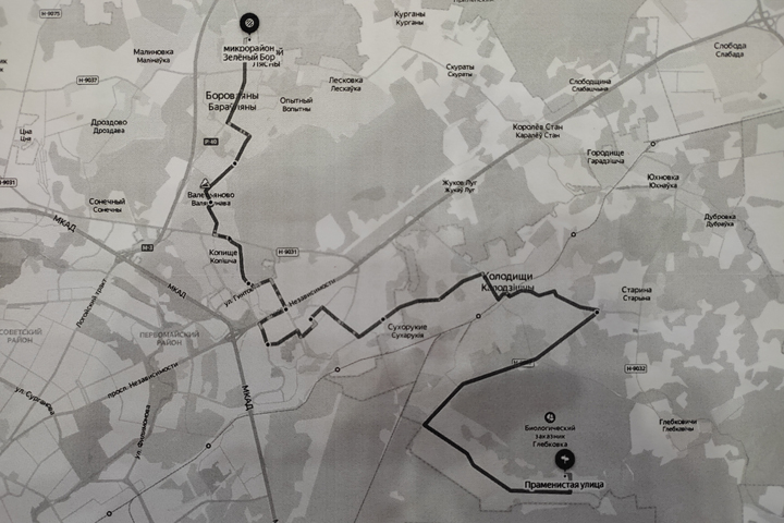 Маршрут из Колодищи-2 в Боровляны (через Колодищи и метро Уручье ...