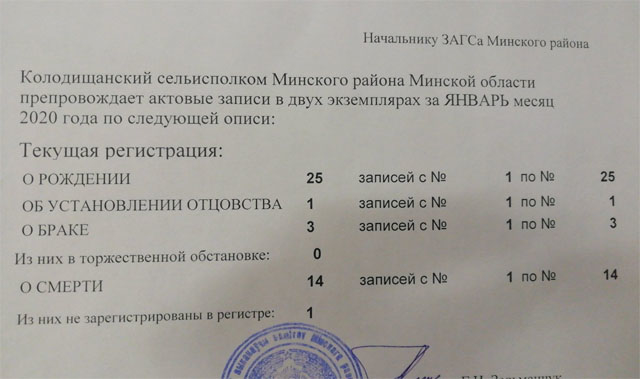 За январь в Колодищах родилось 25 детей